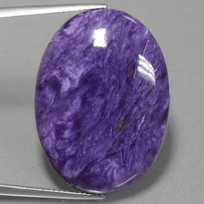 33.07 ct Violet Charoite Gemstone, Charoite Gem in Oval Cabochon Shape for Sale.