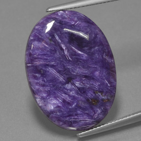 15.89 ct Violet Charoite Gemstone, Charoite Gem in Oval Cabochon Shape for Sale.