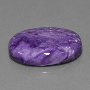 22.78 ct Violet Charoite Stone, Natural Charoite in Oval Cabochon Shape for Sale