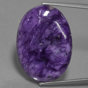 18.97 ct Violet Charoite Gemstone, Charoite Gem in Oval Cabochon Shape for Sale.