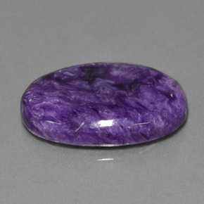 18.97 ct Violet Charoite Stone, Natural Charoite in Oval Cabochon Shape for Sale
