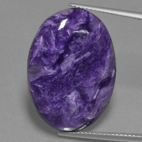 17.78 ct Violet Charoite Gemstone, Charoite Gem in Oval Cabochon Shape for Sale.