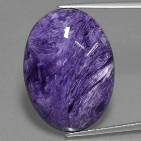 19.13 ct Violet Charoite Gemstone, Charoite Gem in Oval Cabochon Shape for Sale.