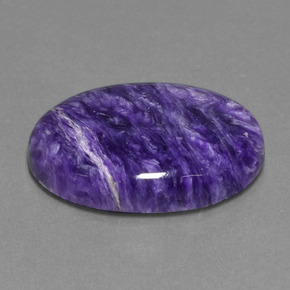 21.21 ct Violet Charoite Stone, Natural Charoite in Oval Cabochon Shape for Sale