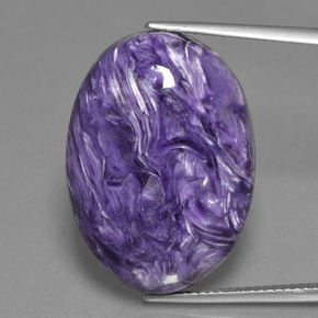 24.07 ct Violet Charoite Gemstone, Charoite Gem in Oval Cabochon Shape for Sale.
