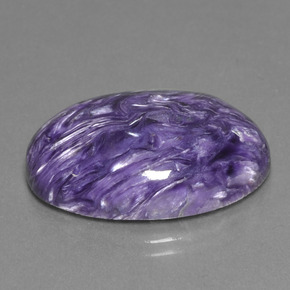 24.07 ct Violet Charoite Stone, Natural Charoite in Oval Cabochon Shape for Sale