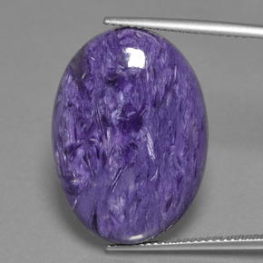 21.23 ct Violet Charoite Gemstone, Charoite Gem in Oval Cabochon Shape for Sale.