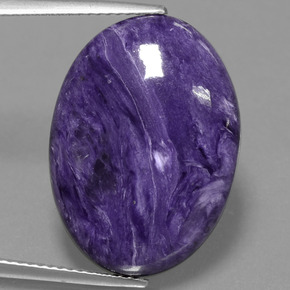 14.80 ct Violet Charoite Gemstone, Charoite Gem in Oval Cabochon Shape for Sale.