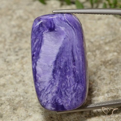 26.13 ct Cushion Charoite, 28.4 x 16.1 mm From Russia, Photo A