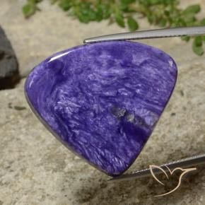 31.11 ct Violet Charoite Stone, Natural Charoite in Pear Cabochon Shape for Sale