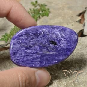 42.22 ct Violet Charoite Stone, Natural Charoite in Fancy Cabochon Shape for Sale