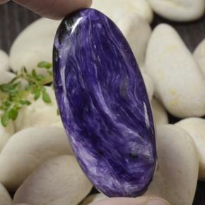58.79 ct Violet Charoite Gemstone, Charoite Gem in Oval Cabochon Shape for Sale.