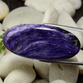 58.79 ct Violet Charoite Stone, Natural Charoite in Oval Cabochon Shape for Sale