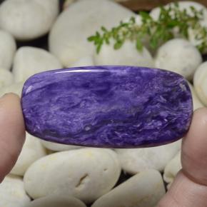 43.82 ct Violet Charoite Stone, Natural Charoite in Cushion Cabochon Shape for Sale
