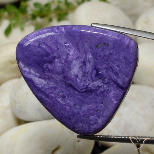 43.59ct Natural Intense Violet Charoite, Trillion, Opaque