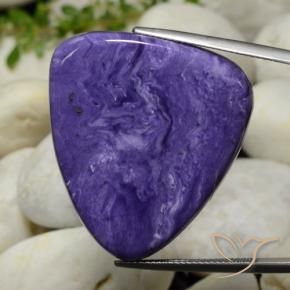 43.59 ct Violet Charoite Stone, Natural Charoite in Trillion Cabochon Shape for Sale