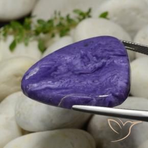 Charoite Gemstone in 32.7 x 29.2 mm Size for Sale, Charoite Stone in Intense Violet Color