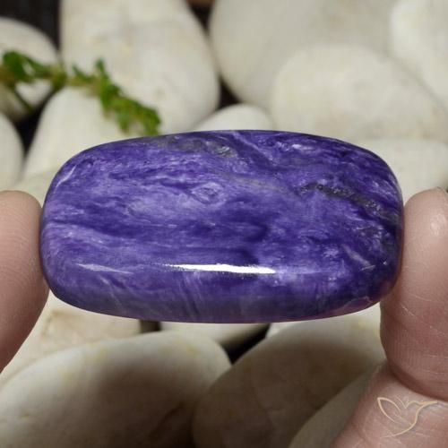 Charoite Gemstone in 37.1 x 22.8 mm Size for Sale, Charoite Stone in Bluish Violet Color