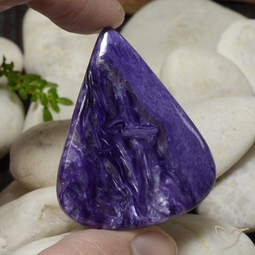44.12 ct Pear Charoite, 39.6 x 31.2 mm From Russia, Photo A
