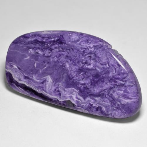 76.84 ct Violet Charoite Stone, Natural Charoite in Fancy Cabochon Shape for Sale
