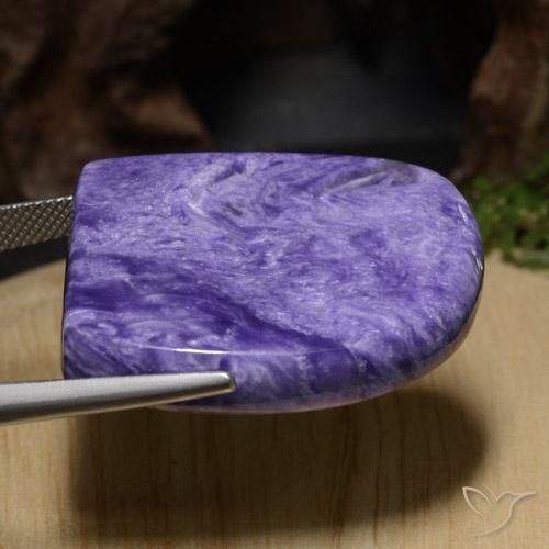 Charoite Gemstone in 31 x 25 mm Size for Sale, Charoite Stone in Intense Violet Color