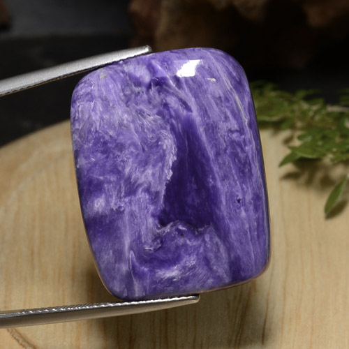 Intense Violet Charoite Gem - 29.4ct Cushion Cabochon (ID: 472237)