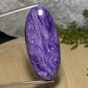 27.33 ct Violet Charoite Gemstone, Charoite Gem in Oval Cabochon Shape for Sale.