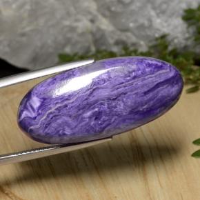 27.33 ct Violet Charoite Stone, Natural Charoite in Oval Cabochon Shape for Sale