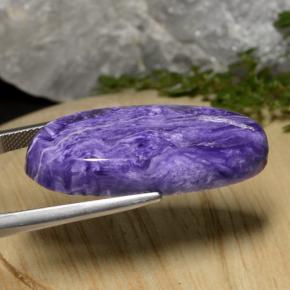 Charoite Gemstone in 34.1 x 15.3 mm Size for Sale, Charoite Stone in Medium-Dark Violet Color