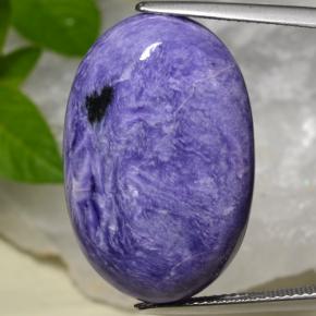 24.91 ct Violet Charoite Gemstone, Charoite Gem in Oval Cabochon Shape for Sale.