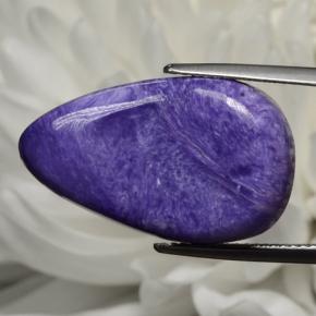 17.56 ct Violet Charoite Stone, Natural Charoite in Pear Cabochon Shape for Sale
