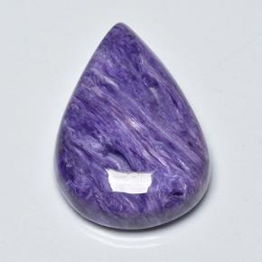 17.98 ct Violet Charoite Gemstone, Charoite Gem in Pear Cabochon Shape for Sale.
