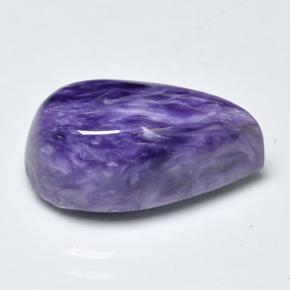 4.92 ct Violet Charoite Stone, Natural Charoite in Pear Cabochon Shape for Sale