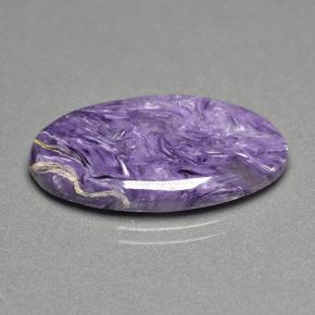 13.58 ct Violet Charoite Stone, Natural Charoite in Oval Cabochon Shape for Sale