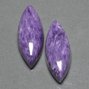 16.62 ctw Violet Charoite Gemstones, Charoite Gems in Marquise Cabochon Shape for Sale.