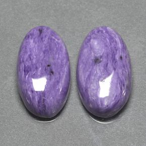 11.14 ctw Violet Charoite Gemstones, Charoite Gems in Oval Cabochon Shape for Sale.