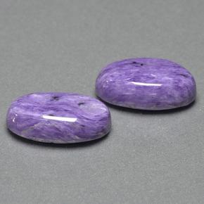 11.14 ctw Violet Charoite Stones, Natural Charoite in Oval Cabochon Shape for Sale