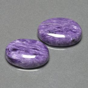 16.88 ctw Violet Charoite Stones, Natural Charoite in Oval Cabochon Shape for Sale
