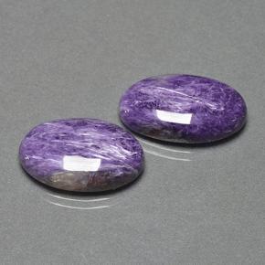13.23 ctw Violet Charoite Stones, Natural Charoite in Oval Cabochon Shape for Sale