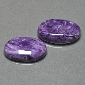 14.13 ctw Violet Charoite Stones, Natural Charoite in Oval Cabochon Shape for Sale