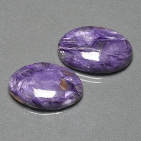 20.82 ctw Violet Charoite Stones, Natural Charoite in Oval Cabochon Shape for Sale