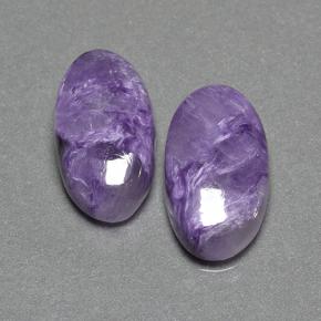 14.65 ctw Violet Charoite Gemstones, Charoite Gems in Oval Cabochon Shape for Sale.