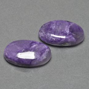 14.65 ctw Violet Charoite Stones, Natural Charoite in Oval Cabochon Shape for Sale