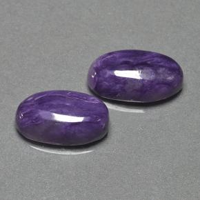 9.91 ctw Violet Charoite Stones, Natural Charoite in Oval Cabochon Shape for Sale