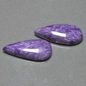 13.24 ctw Violet Charoite Stones, Natural Charoite in Pear Cabochon Shape for Sale