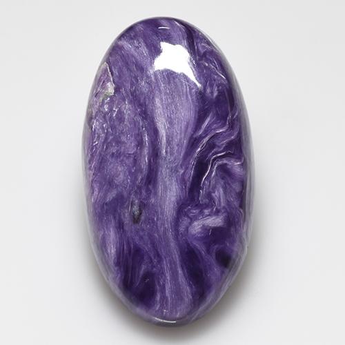 15.62 ct Violet Charoite Stone, Natural Charoite in Oval Cabochon Shape for Sale