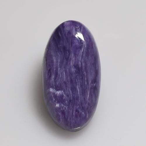 4.53 ct Violet Charoite Gemstone, Charoite Gem in Oval Cabochon Shape for Sale.