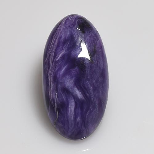 5.40 ct Violet Charoite Gemstone, Charoite Gem in Oval Cabochon Shape for Sale.