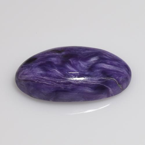 5.40 ct Violet Charoite Stone, Natural Charoite in Oval Cabochon Shape for Sale