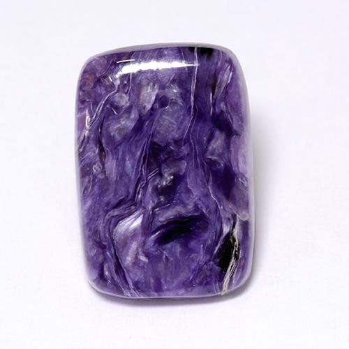 5.12 ct Violet Charoite Gemstone, Charoite Gem in Cushion Cabochon Shape for Sale.